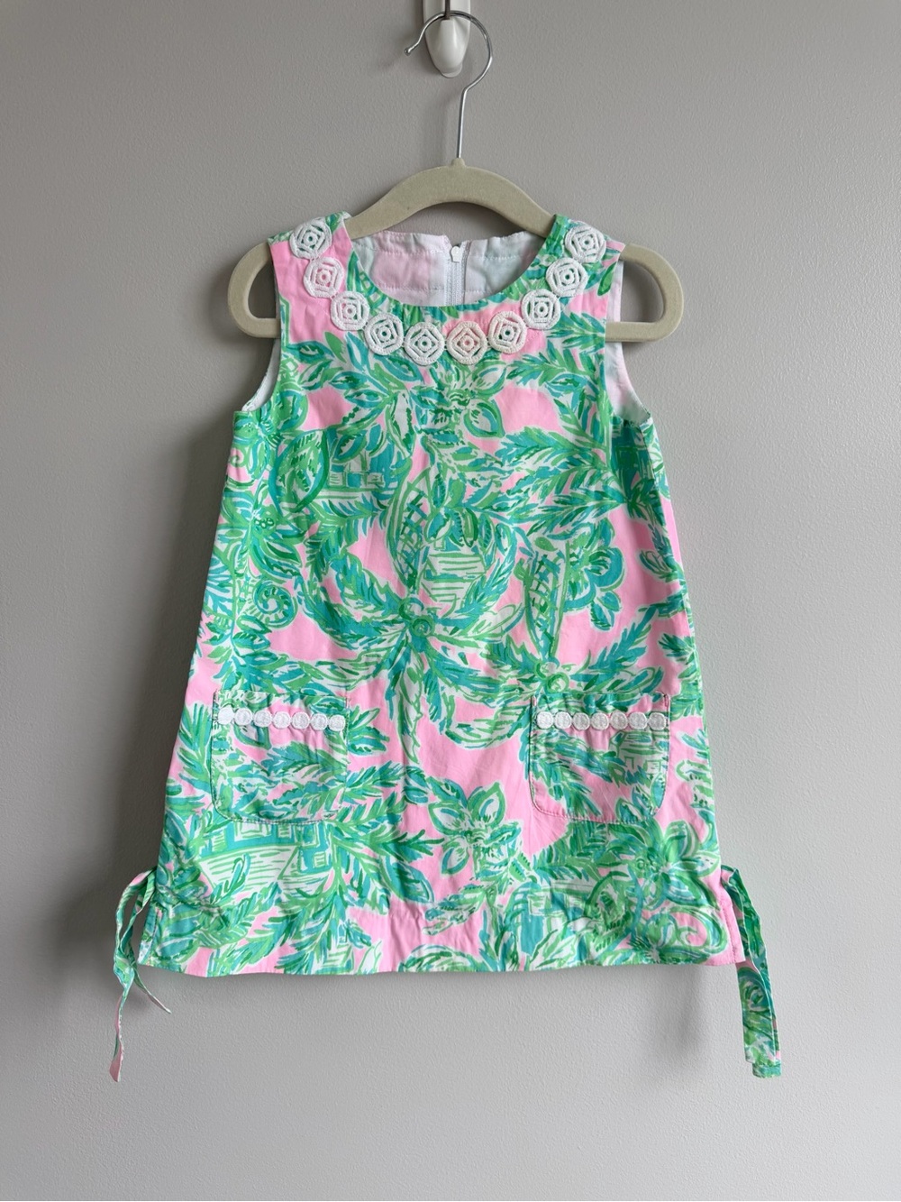 Lilly Pulitzer Pink & Green Floral Shift Dress for Girls size 3
